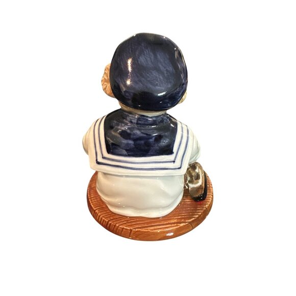 Ceramic Bear Figurine In Sailor Outfit Holding Rope & Anchor By Too Loyal And Tr - Picture 4 of 8